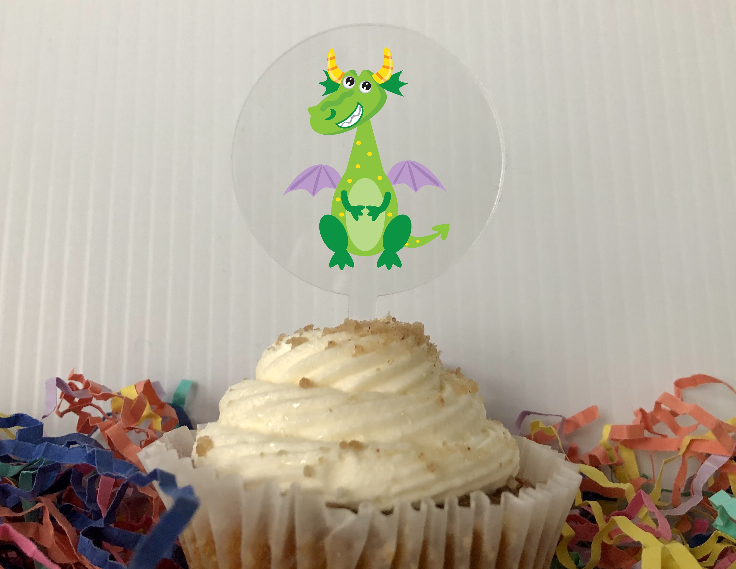 Set of 12 Dragon Party Cupcake Toppers / Kids Dragon Party Etsy