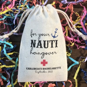 Set of 10 Nautical Cruise Ship Survival Kit Bags -Party Hangover Kit - For Your Nauti Hangover (Item 2162A)
