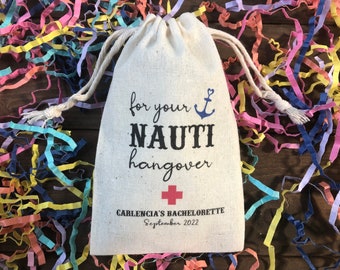 Set of 10 Nautical Cruise Ship Survival Kit Bags -Party Hangover Kit - For Your Nauti Hangover (Item 2162A)
