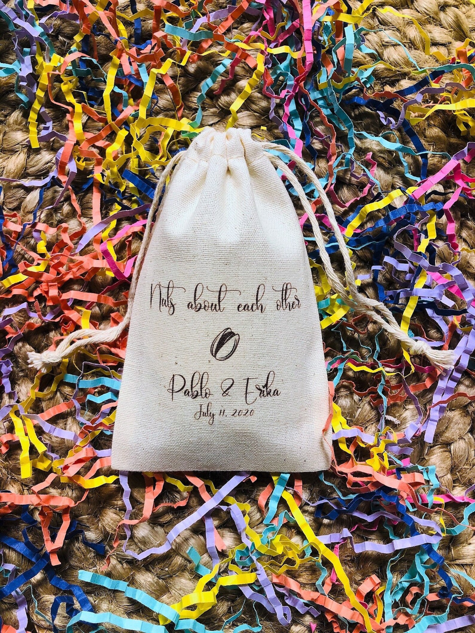 Set of 10 Personalized Pistachio Nut Favor Bags for Wedding or Etsy