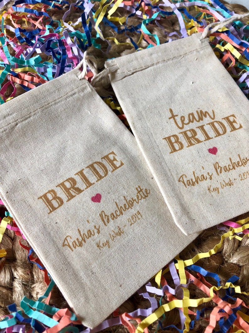 Item 1854A Bachelorette or Birthday Party Survival Kit Bags Bride and Team Bride Favors Set of 10