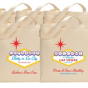 Personalized Las Vegas Wedding Tote Bag: Bachelorette Party Favor