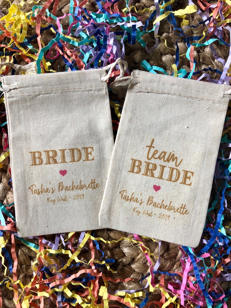 Item 1854A Bachelorette or Birthday Party Survival Kit Bags Bride and Team Bride Favors Set of 10