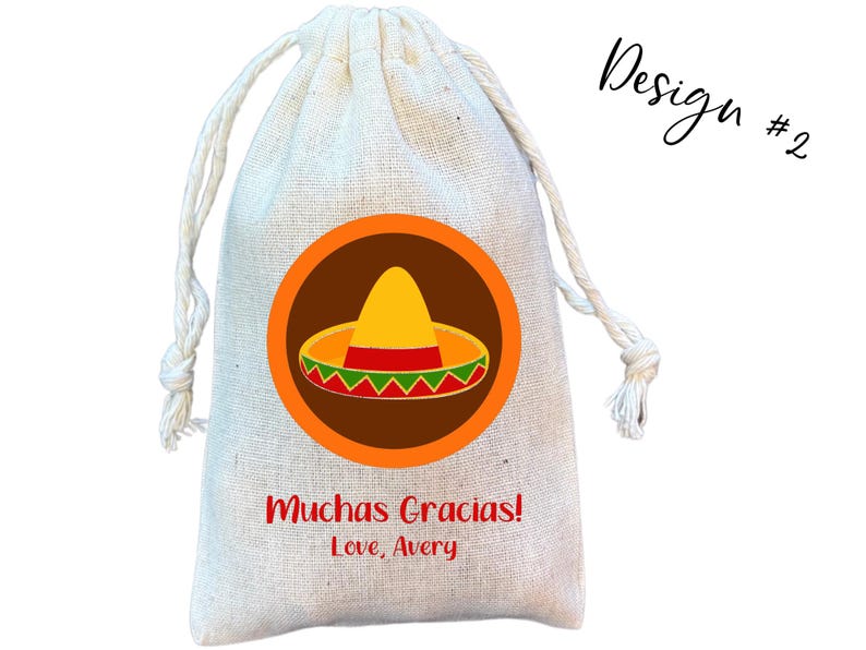 Cinco de Mayo Party Favor Bags: Mexican Fiesta Cotton Gift Bags design 2