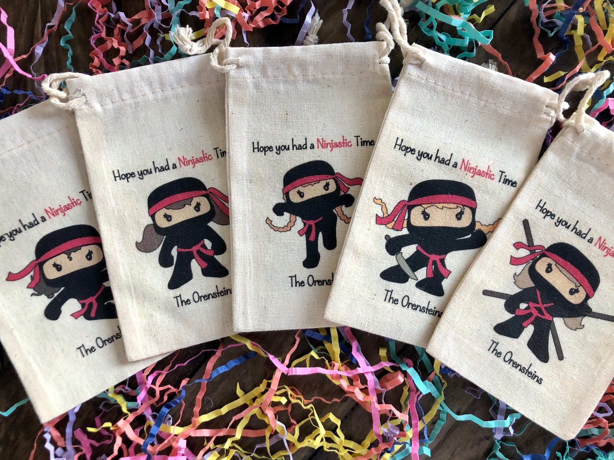 Set of 10 Ninja Party Favor Bags Item 2072A Etsy