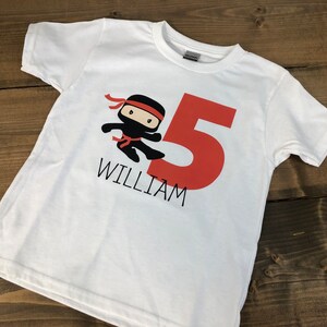Ninja Theme Kids Birthday T-shirt item 2072C - Etsy Canada