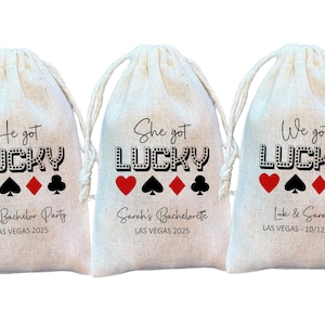 Vegas Party Favor Bags: Lucky Wedding Welcome, Hangover Kit