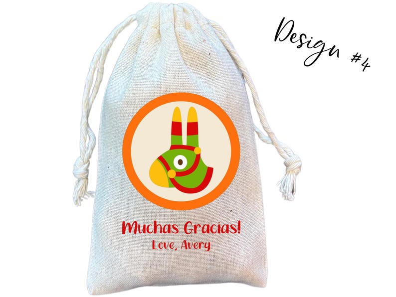 Cinco de Mayo Party Favor Bags: Mexican Fiesta Cotton Gift Bags design 4