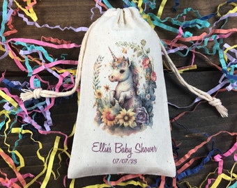 Set of 10 Personalized Unicorn Party Favor Treat Bags (Item 2613A)