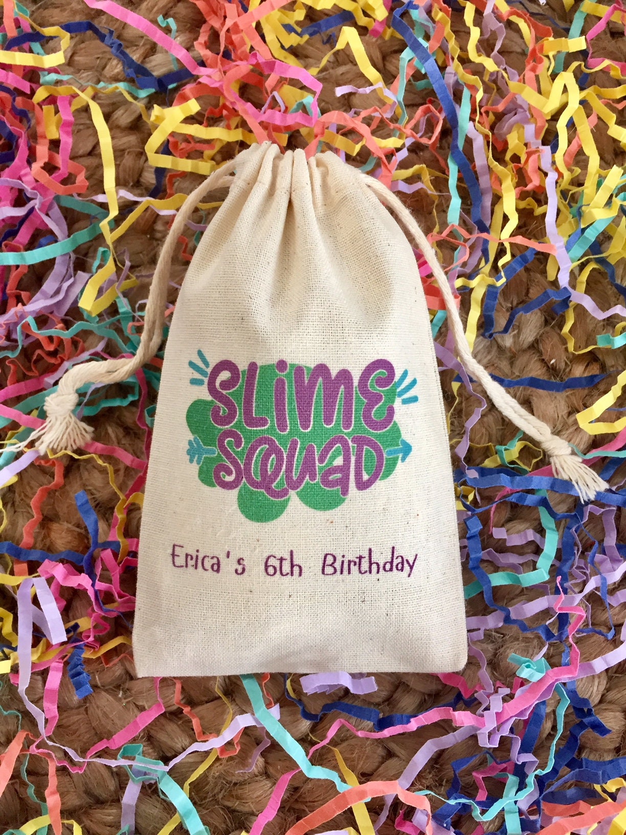  16 Pieces Slime Gift Bags for Slime Birthday Party Supplies, Slime Time Goodie Snacks Treat Candy Party Favors Bags with Handles for  Kids Adults Slime Theme Party Decorations : Toys & Games