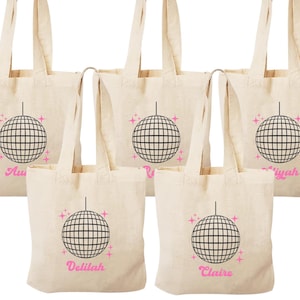 Last Disco Bachelorette Party Mini Tote Bags: Retro Disco Ball Favor