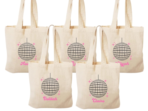 Last Disco Bachelorette Party Mini Tote Bags: Retro Disco Ball Favor