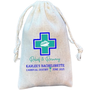 Cruise Ship Themed Hangover Recovery Survival Kit Gift and Favor Bags for Birthday, Bachelor, Bachelorette 2749A
