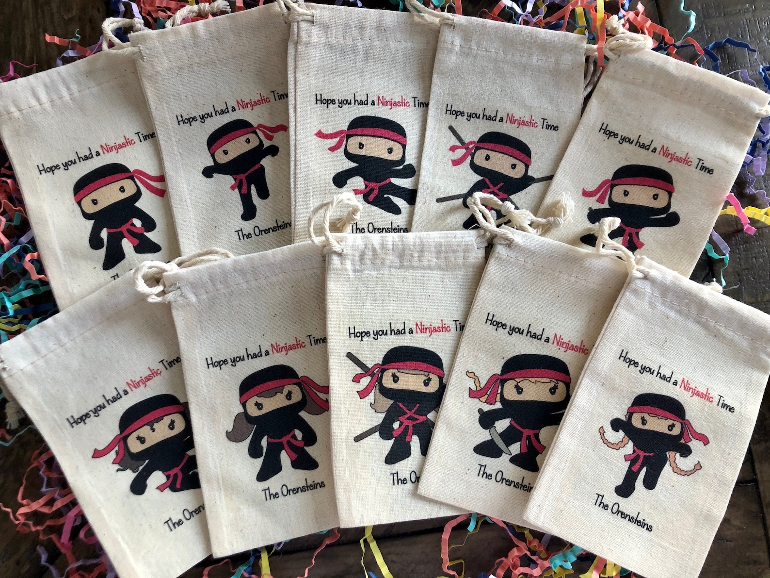 Set of 10 Ninja Party Favor Bags item 2072A Etsy