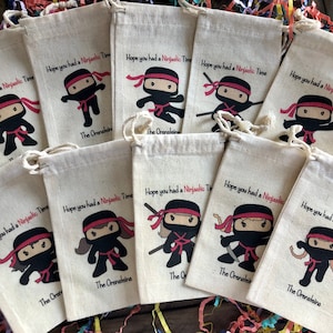 Set of 10 Ninja Party Favor Bags (Item 2072A)