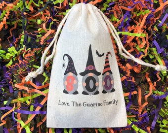 Set of 10 Halloween Party Favor Bags / Boo Gnomes (Item 2403A)