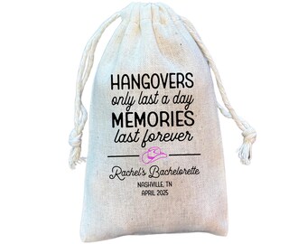 Western Bachelorette Hangover Kit Bags: Nashville Party Favors