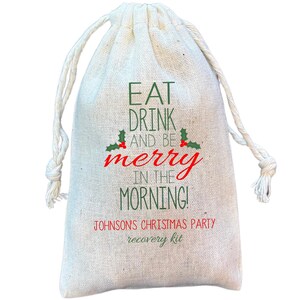 Christmas Hangover Kit Favor Bags: Holiday Party Goodie Bag