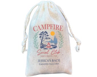 Campfire Social Club Favor Bags: Girls Camping Trip, Bachelorette Party