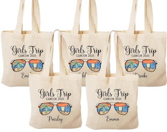 Personalized Beach Mini Tote Bag: Tropical Girls Trip Favor