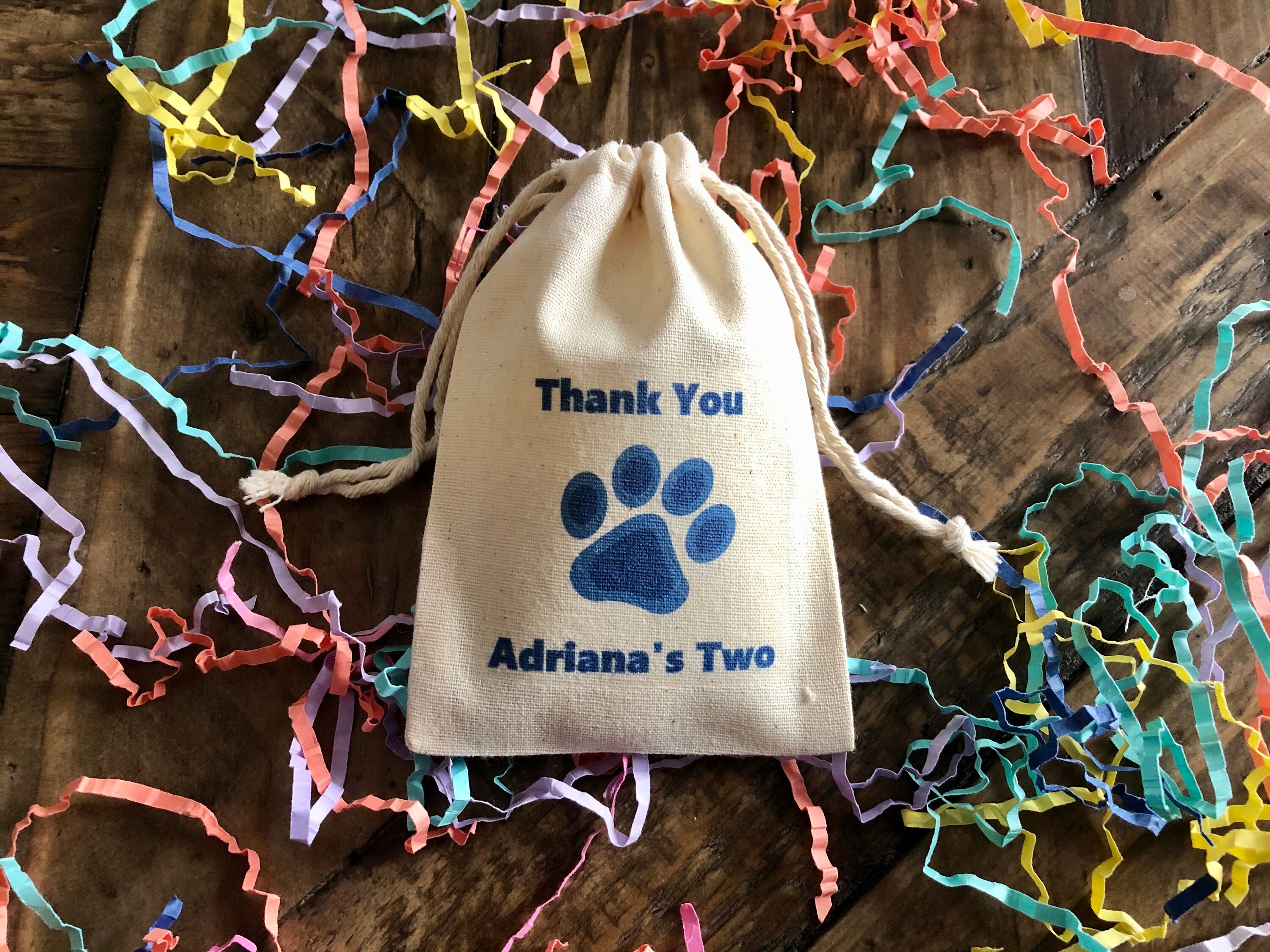 Cotton Pawprint Favor Bags