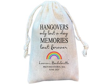 Rainbow Hangover Kit Favor Bags: LGBTQ Bachelorette Party