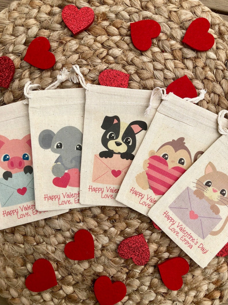Set of 10 Kid's Valentine's Day Party Favor Bags / Etsy