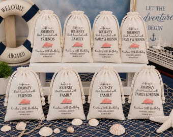 Cruise Ship Survival Kit Gift and Favor Bags, Life is a Journey Best Traveled with Friends Goodie Bag