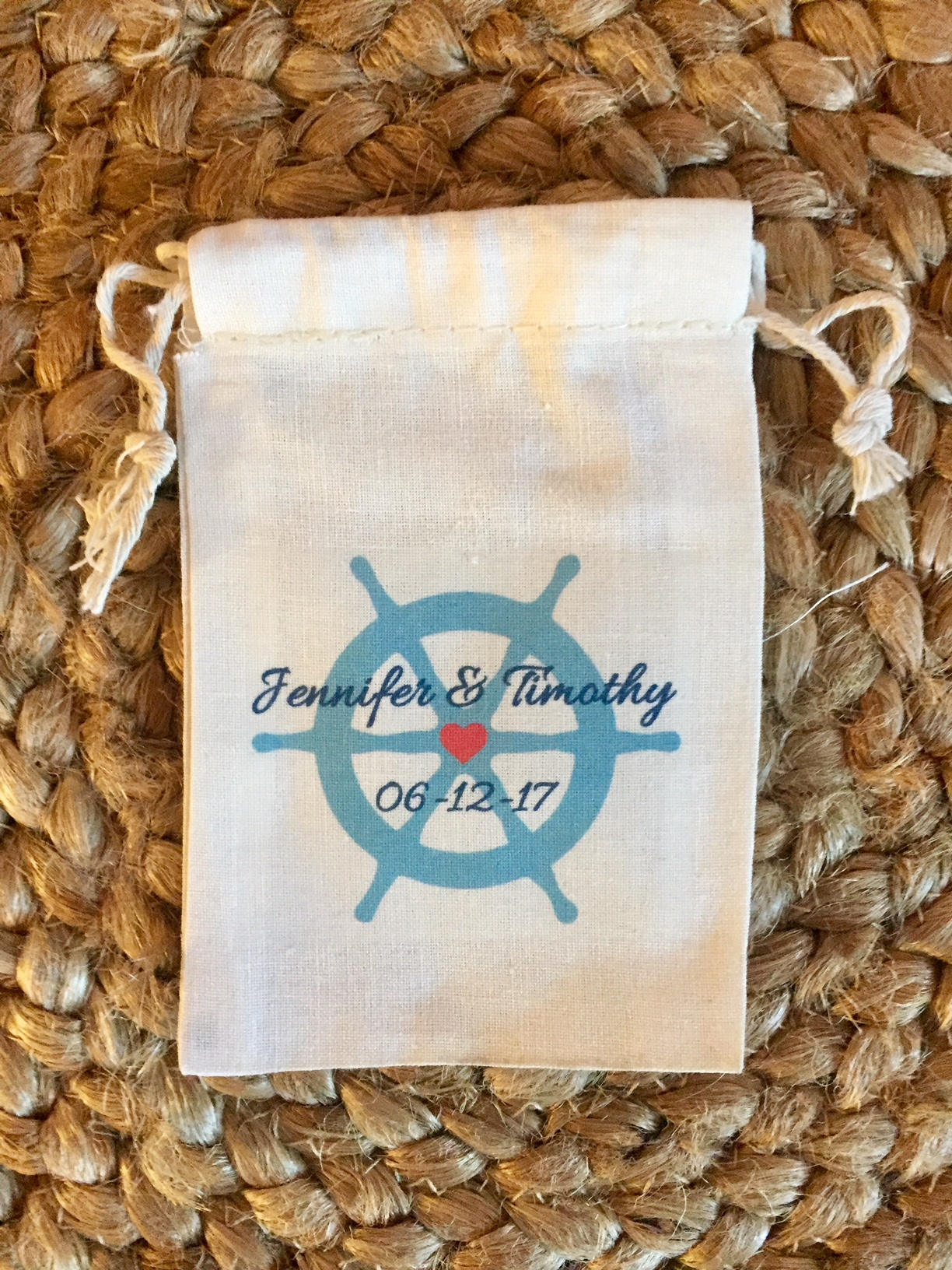 Set of 10 Nautical Beach Personalized Wedding Favor Bags Etsy