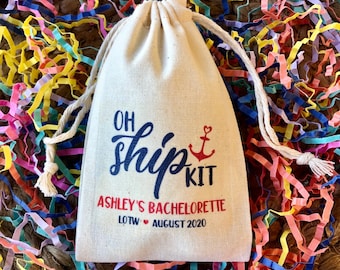 Set of 10 Oh Ship Kit Cruise Survival Kit Bags - Bachelorette Cruise Hangover Kit / Item 2141A