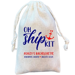 Oh Ship Kit: Cruise Favor Bags, Hangover Recovery, Cotton Gift Bags