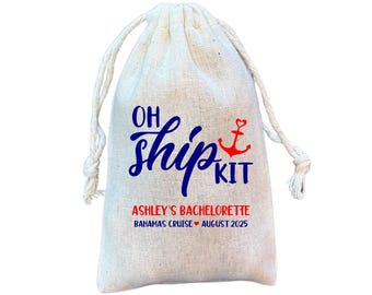 Oh Ship Kit: Cruise Favor Bags, Hangover Recovery, Cotton Gift Bags