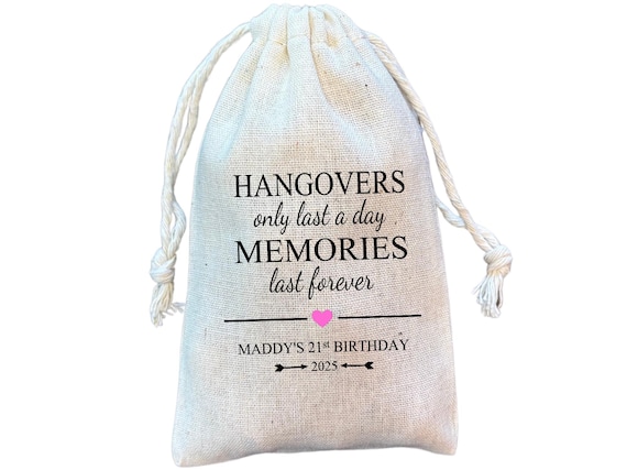 Personalized Hangover Kit Bag: Bachelorette Birthday Party Favor