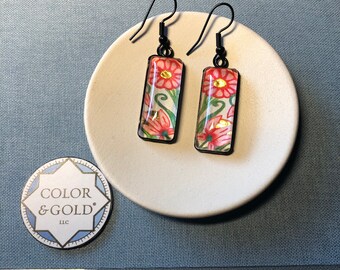 Hand made and hand-gold leaf “Returning Meadow 9” Gold & Red