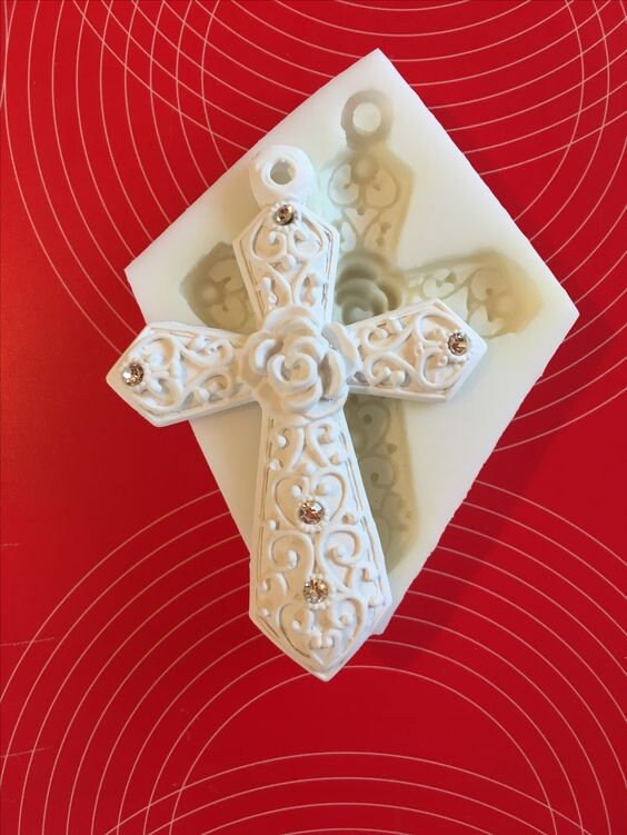 Set Di 2 Stampi In Silicone A Forma Di Croce, Per Dolci E Saponi Fai Da Te, Resistenti Al Calore