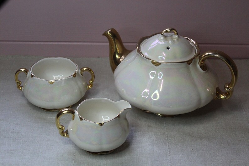 Burslem Ellgreave Pottery Teapot Milk Jug and Sugar Pot Etsy UK