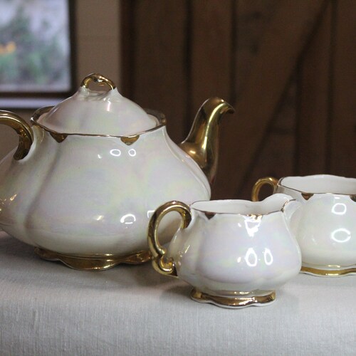 Burslem Ellgreave Pottery Teapot Milk Jug and Sugar Pot Etsy