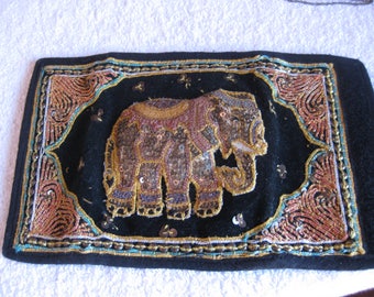 Embroidered Elephant Billfold Wallet