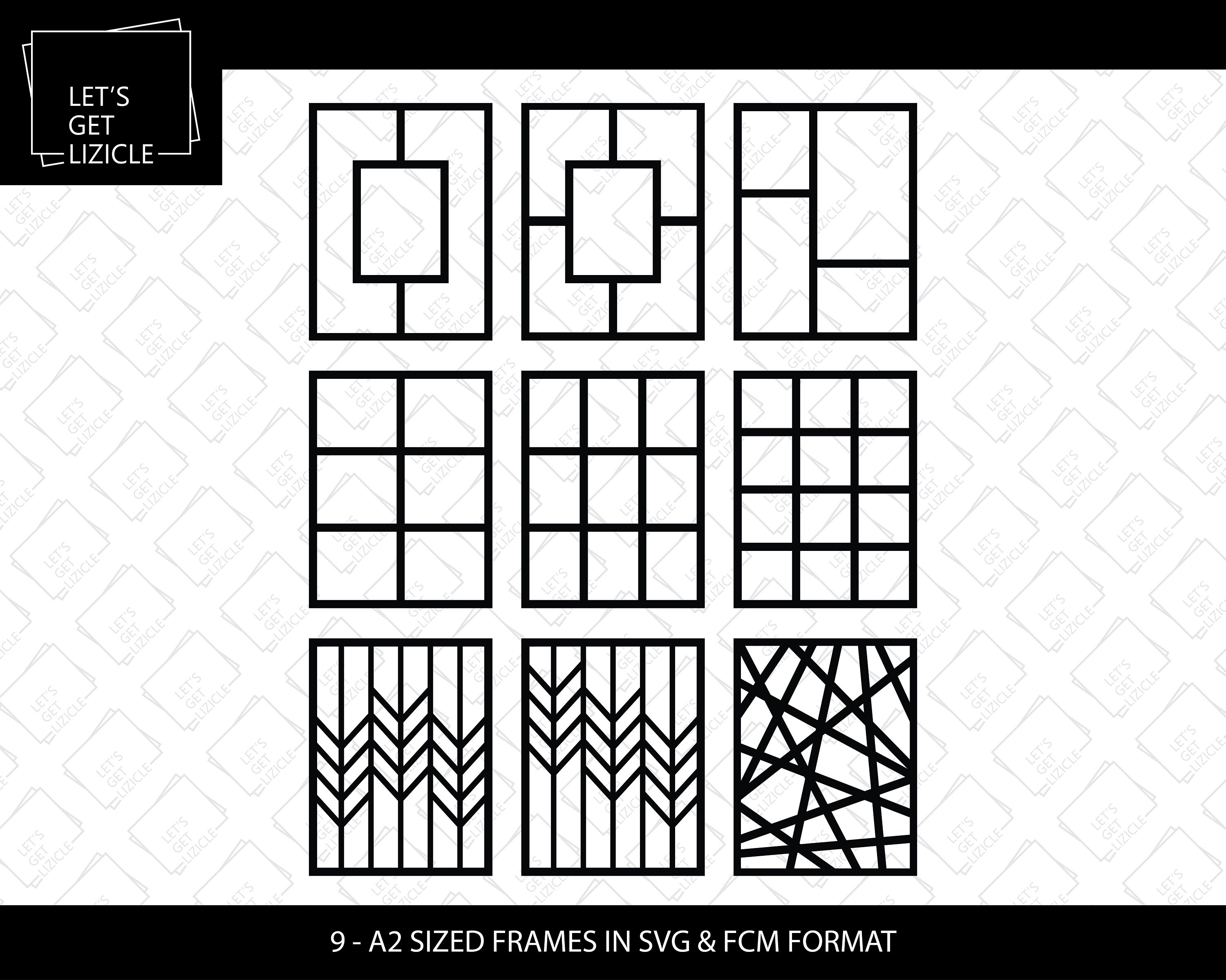 SVG/FCM Cut Files - A2 Frames Variety Pack - Etsy