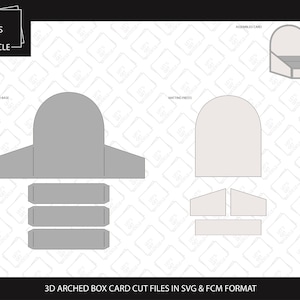 SVG/FCM Cut Files - 3D Box Card, Arched Background