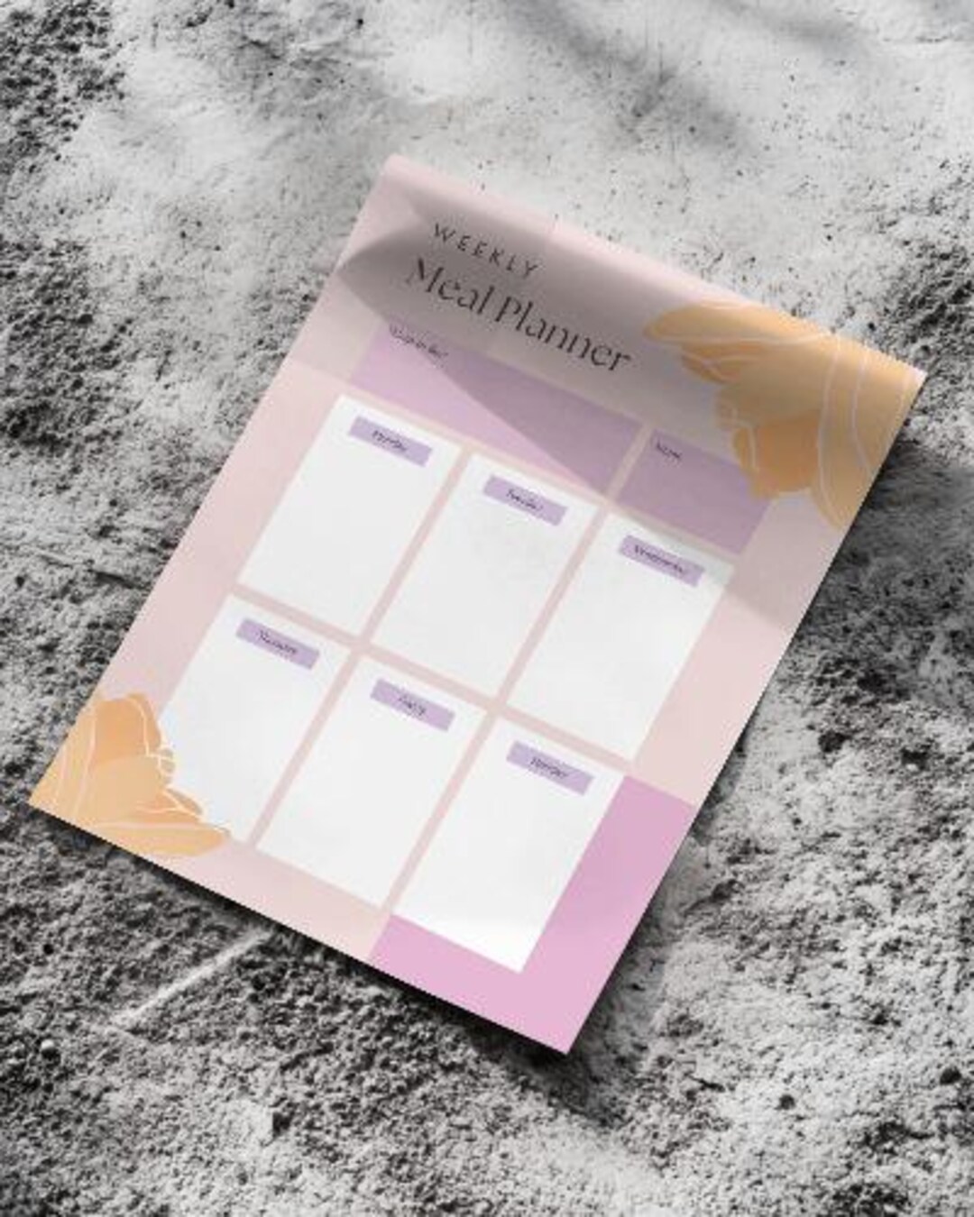 Minimalist Weekly Meal Planner Printable | Digital Download PDF | One ...