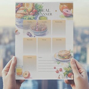 Weekly Meal Planner Printable PDF | Instant Digital Download | Clean and Minimal One-Page Format