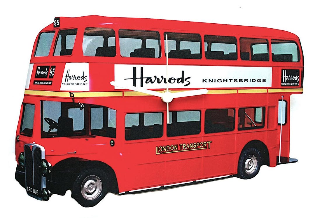 Knightsbridge London Bus Clock - Red Bus - London Buses - London