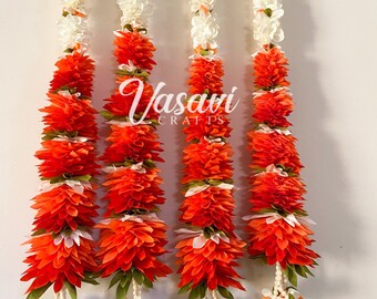 Pack of 10 Flower Garlands for South Indian Wedding Decorations Puja Decor Diwali Decor Party Prop Party Backdrop