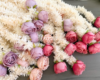 Pack of 30,40,50,60,80,100 Jasmine Flower Garland with Rose for Wedding Decoration Mandap Decoration Indian Wedding Muslim Wedding  Décor