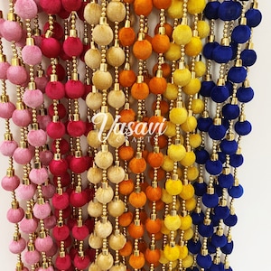 Ball Garlands for Backdrop Mehndi Decoration Indian Wedding Colorful Hangings Haldi Décor Party Backdrop Muslim Wedding (No Import Charges)