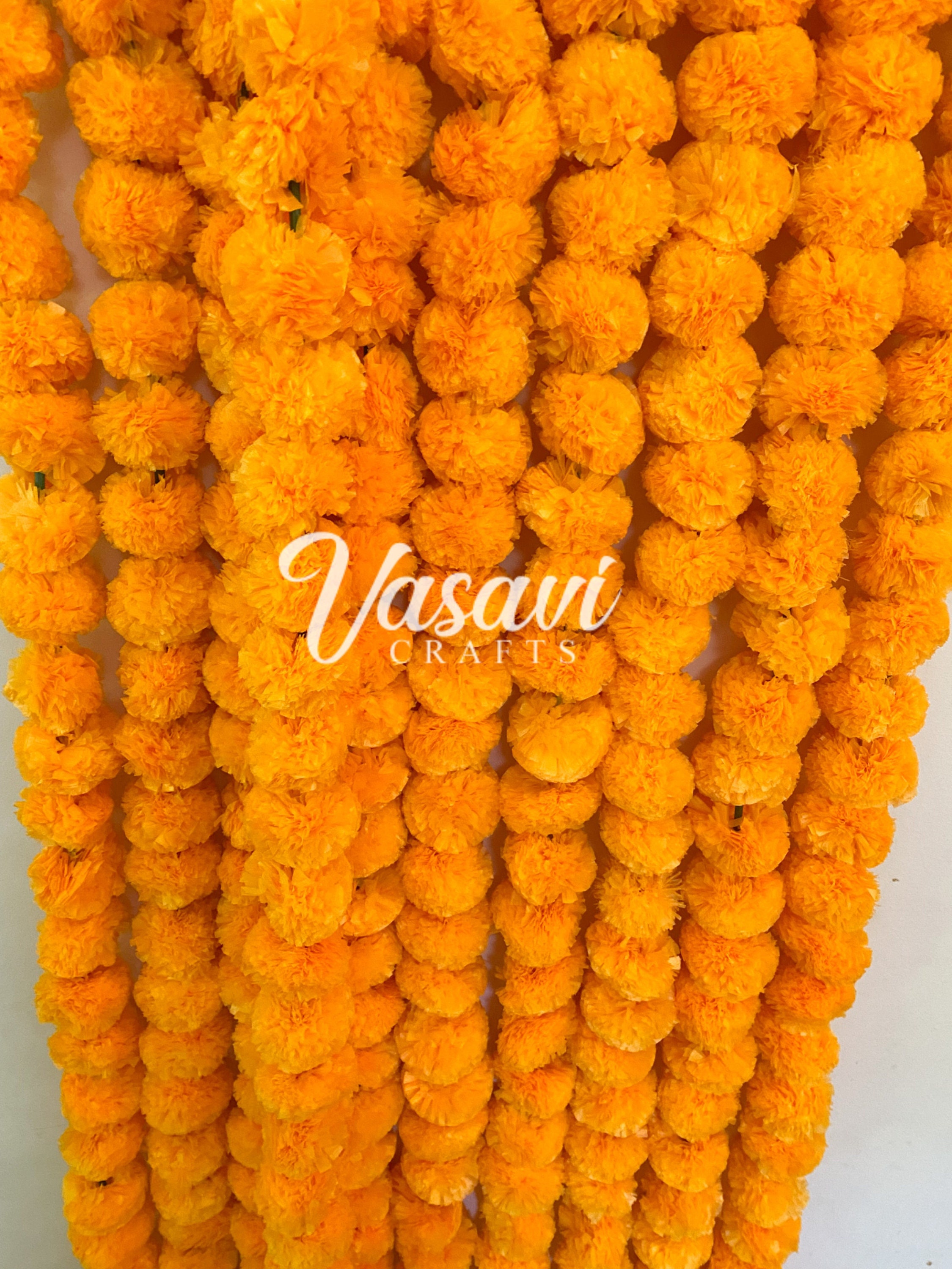 BULK! Pack of 40, 50, 100, 200, 500  Dia De Los Muertos, Diwali- Marigold Garlands Indian Wedding Mehndi Haldi Mexican Garlands