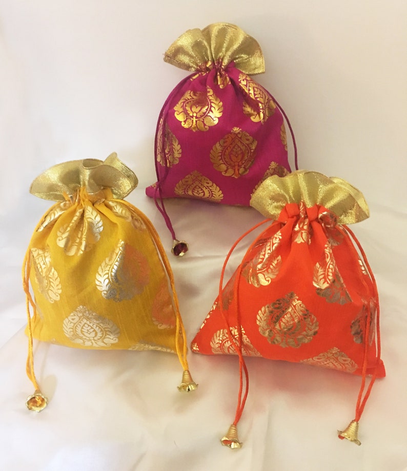 12 Drawstring Bags Favor Bags Potli Bag Wedding Gift Bags Etsy
