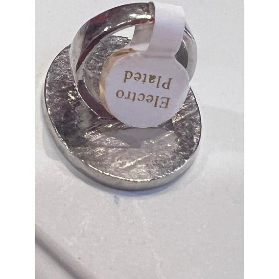 Oval Abalone Shell Statement Ring Electroplated B… - image 5