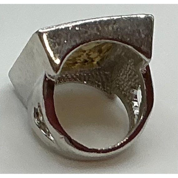 Rectangular Abalone Shell Ring Size 6.5 Silver To… - image 5